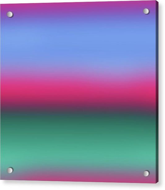 Pink Blue Green Gradient - Acrylic Print