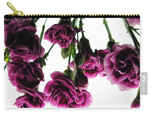 Pink Carnations on White - Carry-All Pouch