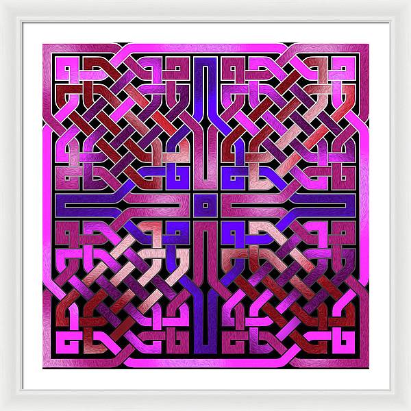 Pink Celtic Knot Square - Framed Print