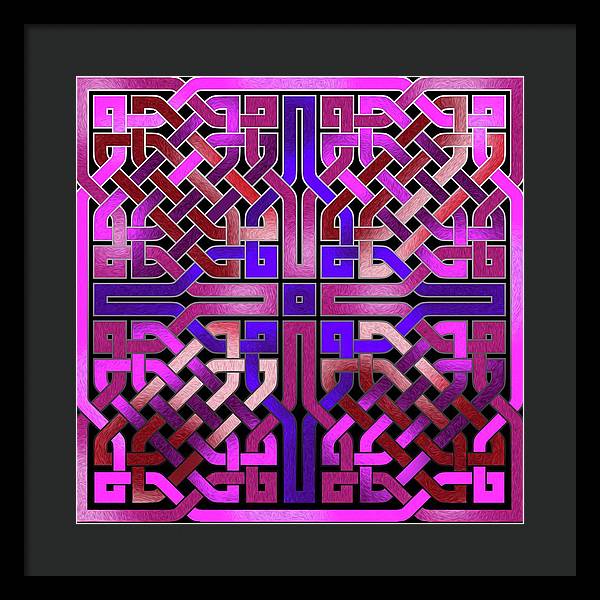 Pink Celtic Knot Square - Framed Print