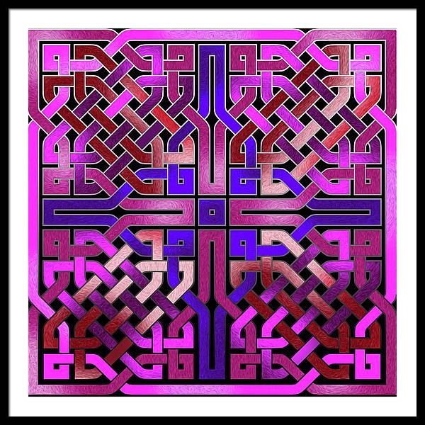 Pink Celtic Knot Square - Framed Print