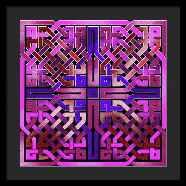 Pink Celtic Knot Square - Framed Print