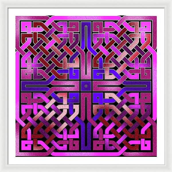 Pink Celtic Knot Square - Framed Print