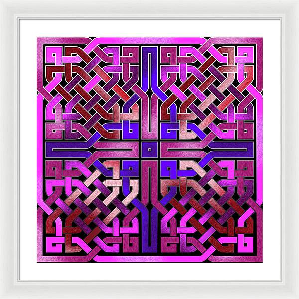 Pink Celtic Knot Square - Framed Print