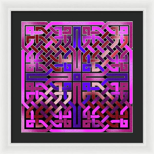 Pink Celtic Knot Square - Framed Print