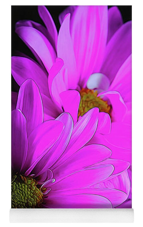 Pink Daisies - Yoga Mat