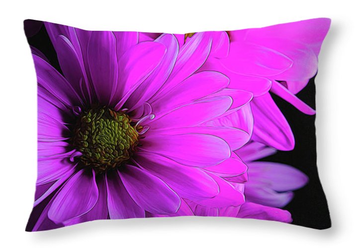 Pink Daisies - Throw Pillow