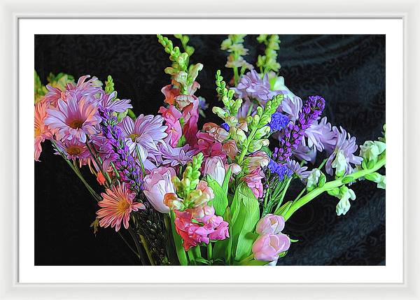 Pink Flower Bouquet - Framed Print