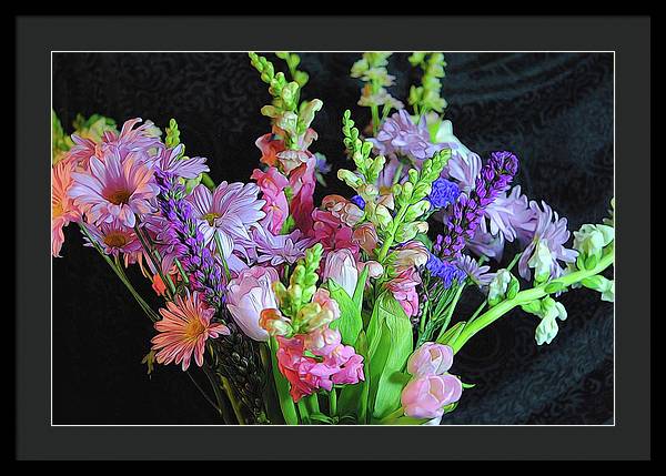 Pink Flower Bouquet - Framed Print
