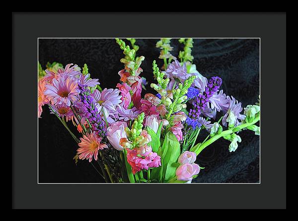 Pink Flower Bouquet - Framed Print