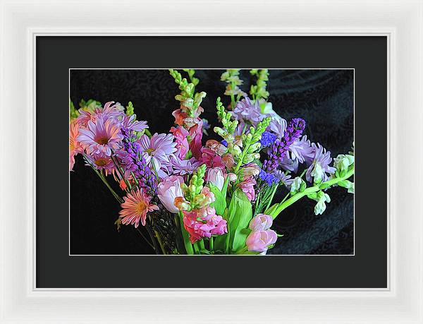 Pink Flower Bouquet - Framed Print