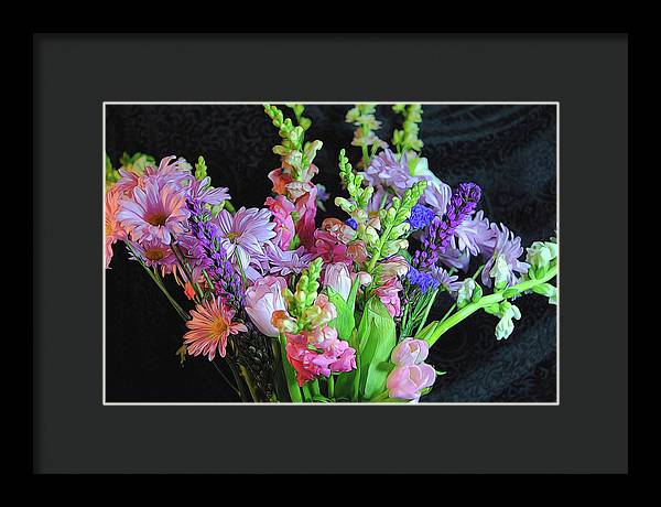 Pink Flower Bouquet - Framed Print