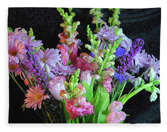 Pink Flower Bouquet - Blanket