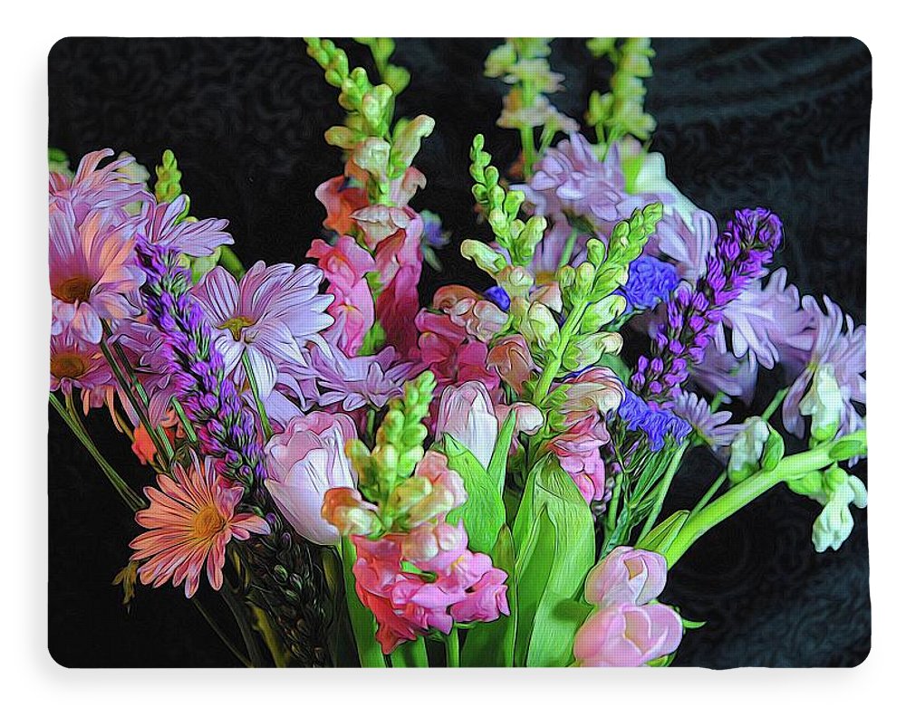 Pink Flower Bouquet - Blanket