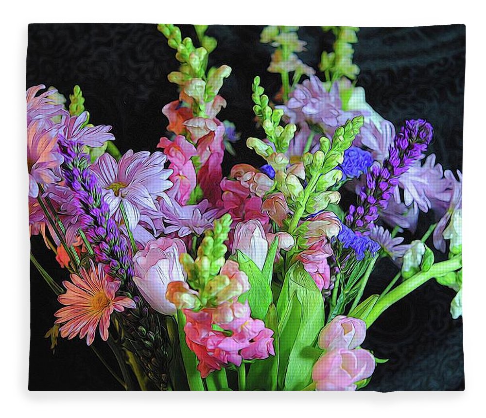 Pink Flower Bouquet - Blanket