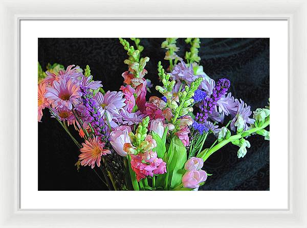 Pink Flower Bouquet - Framed Print