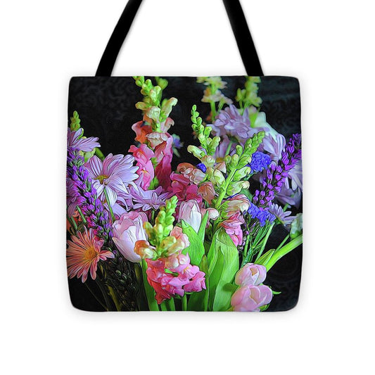 Pink Flower Bouquet - Tote Bag