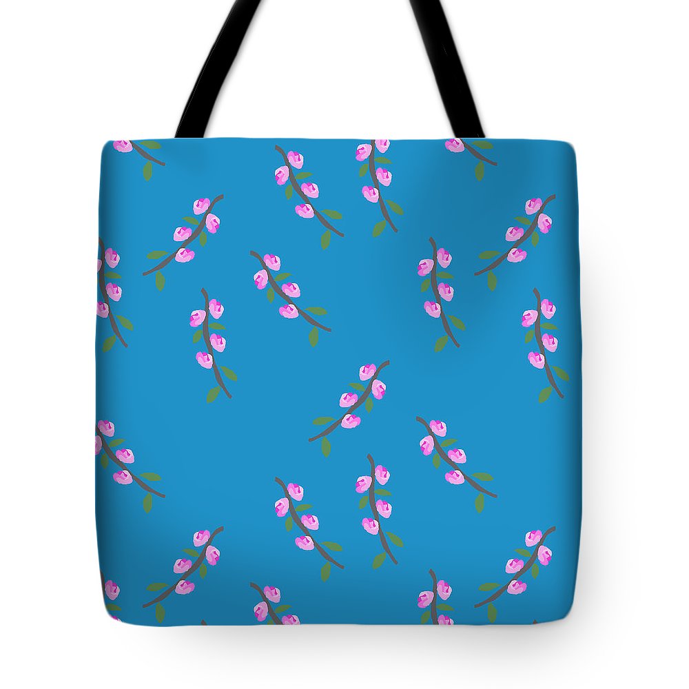 Pink Flower Branches Pattern - Tote Bag