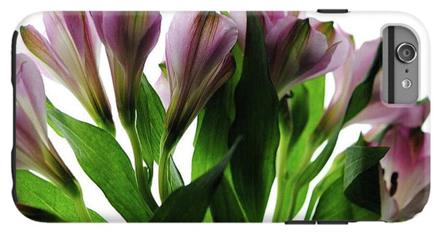 Pink Flowers Green Stems - Phone Case