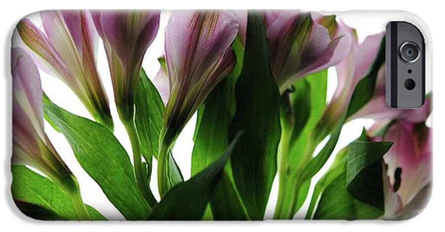 Pink Flowers Green Stems - Phone Case