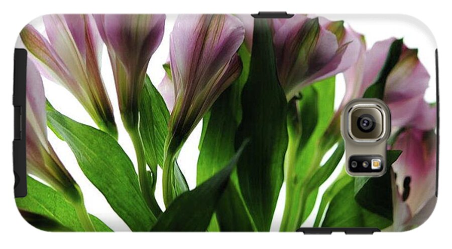 Pink Flowers Green Stems - Phone Case