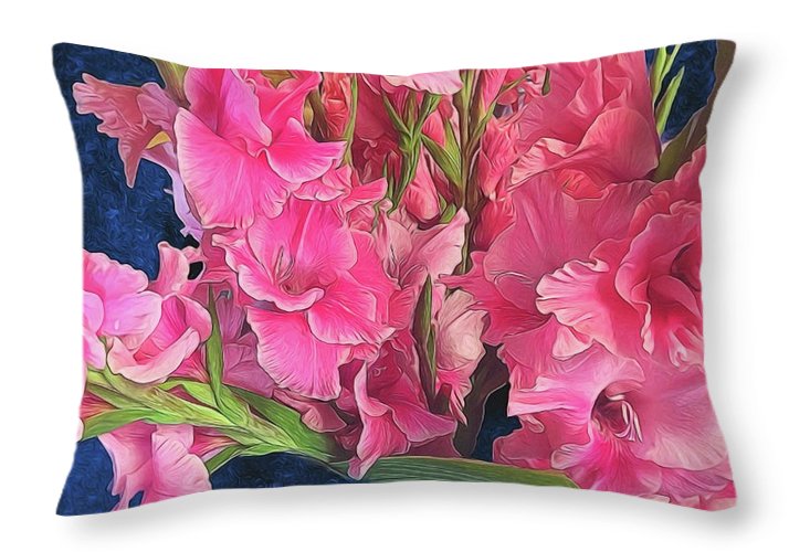 Pink Gladiolas - Throw Pillow
