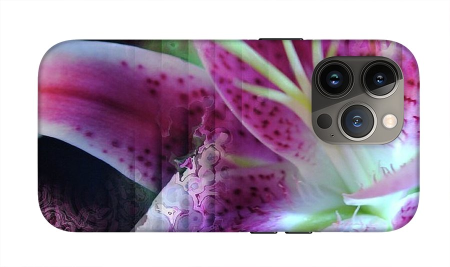 Pink Lily Abstract - Phone Case