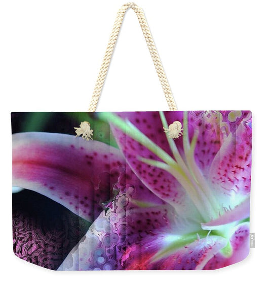 Pink Lily Abstract - Weekender Tote Bag