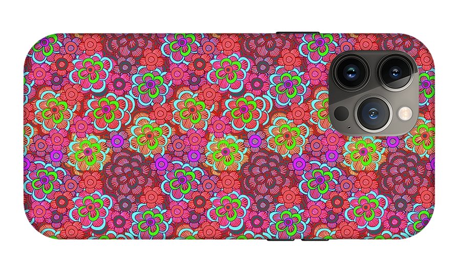 Pink Retro Flowers - Phone Case