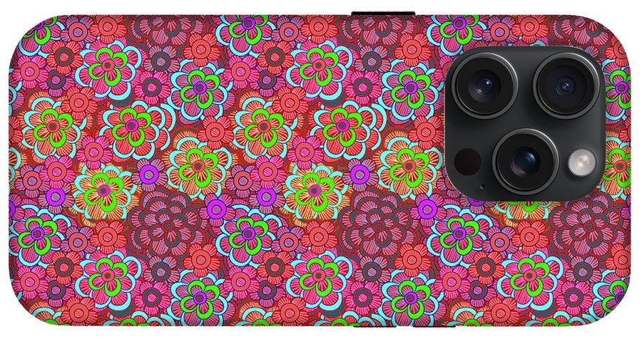 Pink Retro Flowers - Phone Case