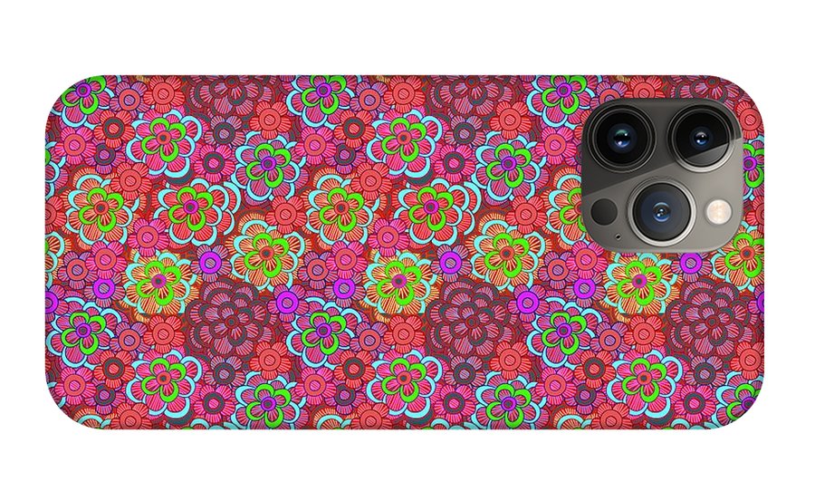 Pink Retro Flowers - Phone Case