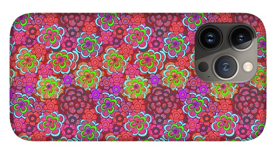 Pink Retro Flowers - Phone Case