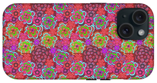 Pink Retro Flowers - Phone Case