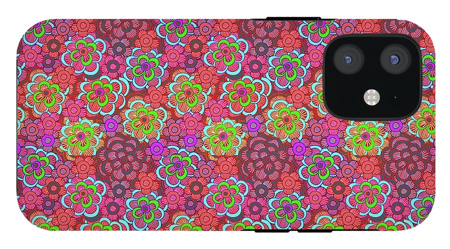 Pink Retro Flowers - Phone Case