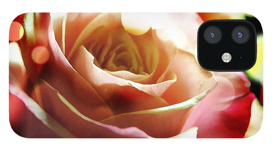 Pink Rose In Sparkle Lights - Phone Case