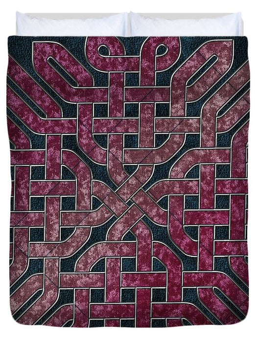 Pink Velvet Celtic Knot Square - Duvet Cover