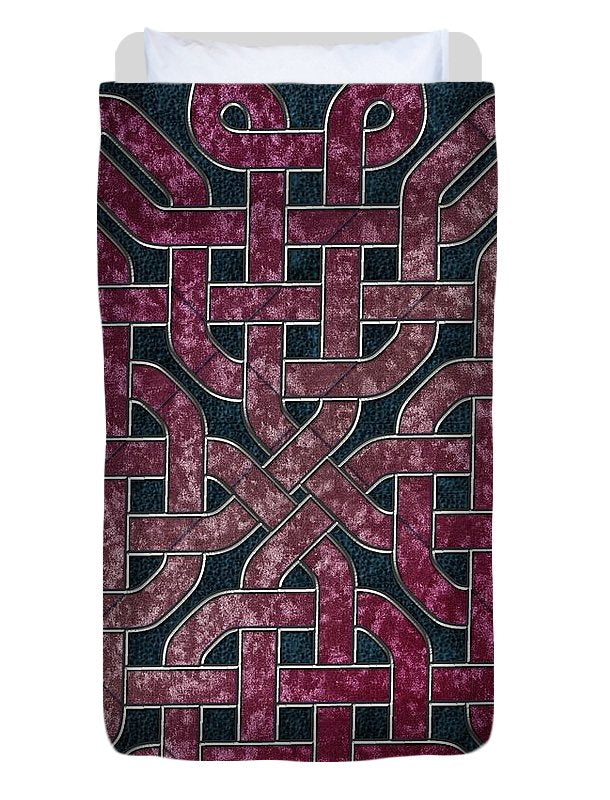 Pink Velvet Celtic Knot Square - Duvet Cover