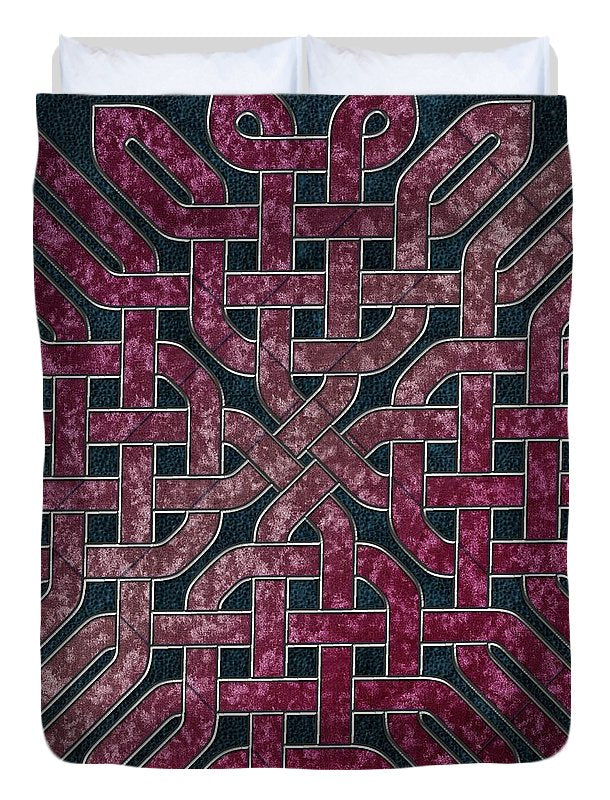 Pink Velvet Celtic Knot Square - Duvet Cover