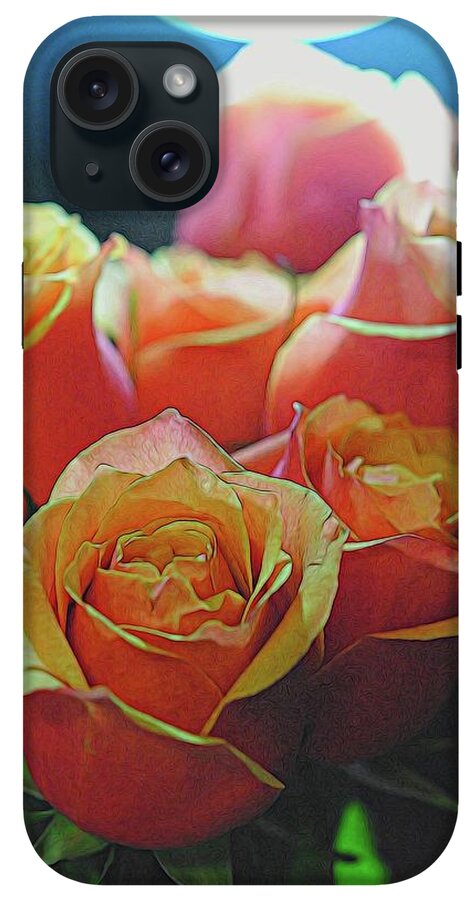 Pinki and Orange Rose Bouquet With Light - Phone Case