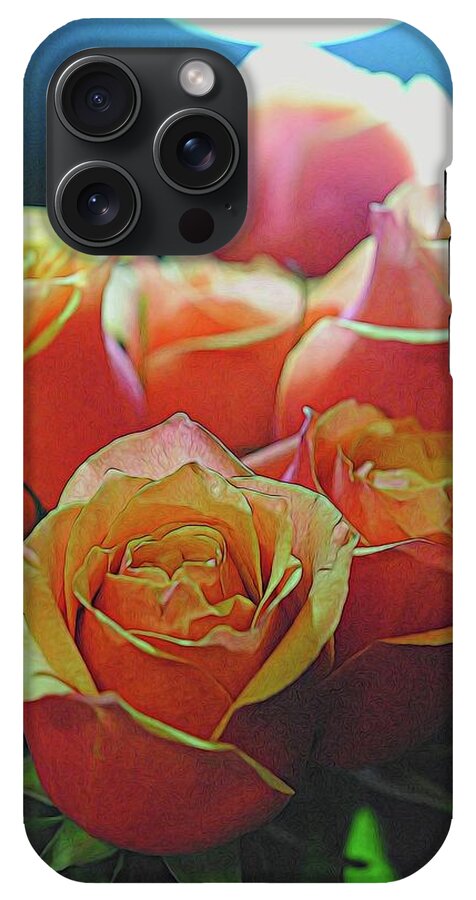 Pinki and Orange Rose Bouquet With Light - Phone Case
