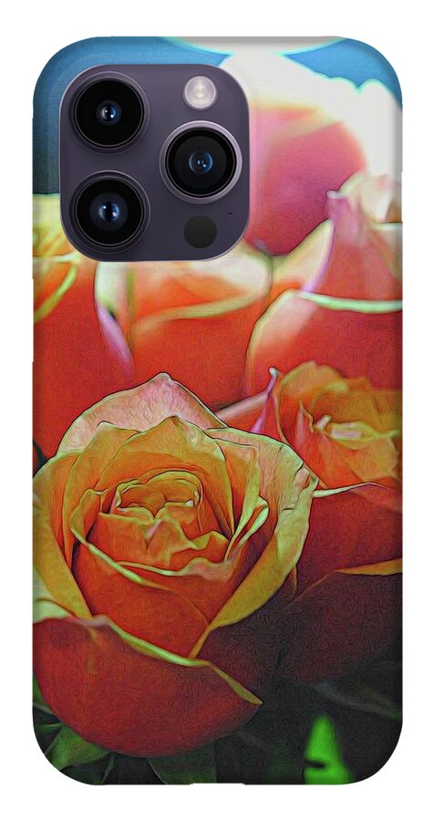 Pinki and Orange Rose Bouquet With Light - Phone Case