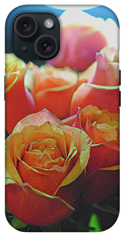 Pinki and Orange Rose Bouquet With Light - Phone Case