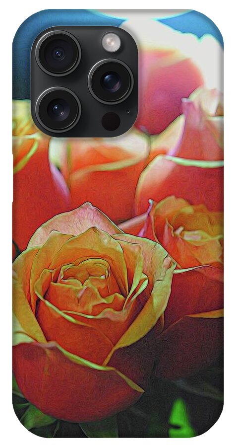 Pinki and Orange Rose Bouquet With Light - Phone Case
