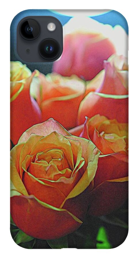 Pinki and Orange Rose Bouquet With Light - Phone Case