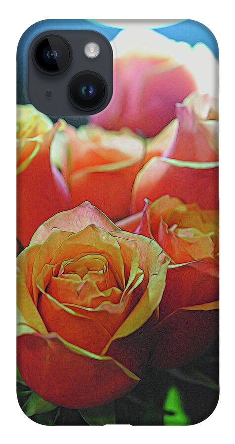 Pinki and Orange Rose Bouquet With Light - Phone Case