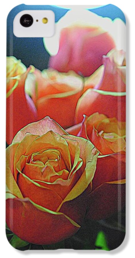 Pinki and Orange Rose Bouquet With Light - Phone Case