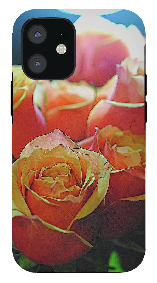 Pinki and Orange Rose Bouquet With Light - Phone Case