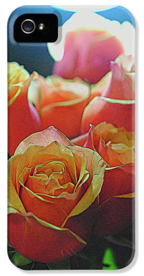 Pinki and Orange Rose Bouquet With Light - Phone Case