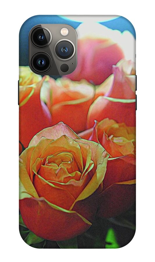 Pinki and Orange Rose Bouquet With Light - Phone Case