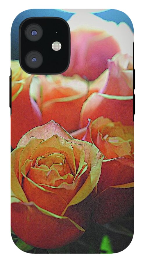 Pinki and Orange Rose Bouquet With Light - Phone Case